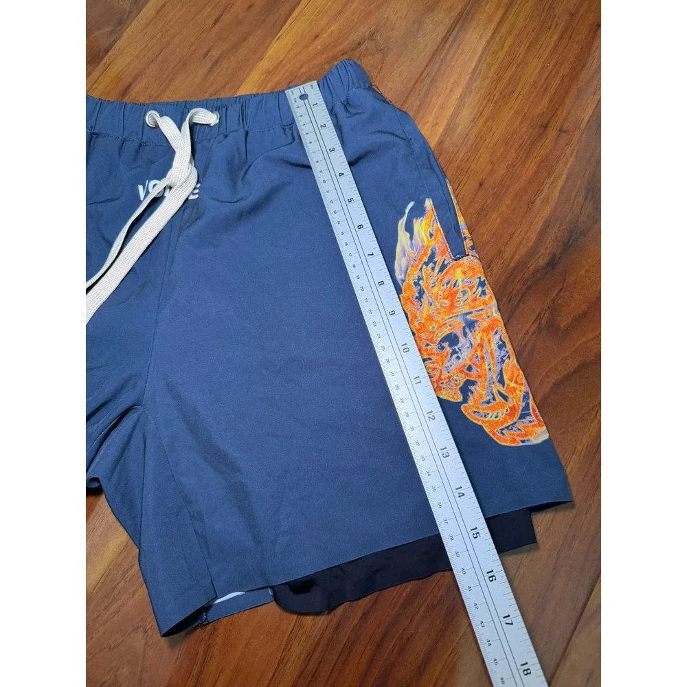 Darc Sport Wolves Gym Shorts Mens Medium Blue Flames Limited Edition 696/1000